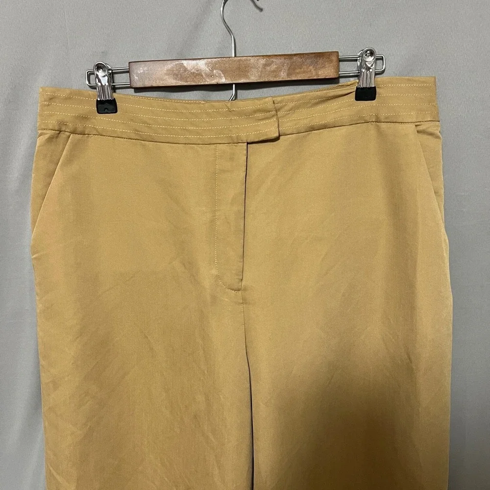 Mossimo Wide Leg High‎ Waisted Career Split Hem Khaki Trouser Pants Size 14